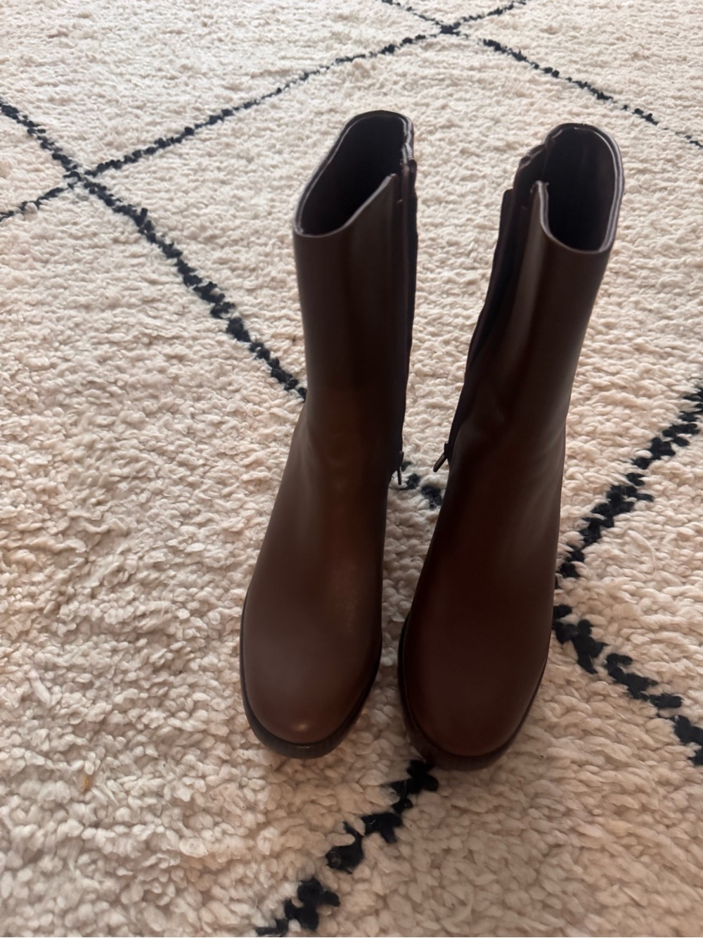 Vince Olive Leather Platform Ankle Boots